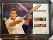 PETE SAMPRAS HAND SIGNED LIMITED ED PRINT MERLIN IN WHITE in Custom frame