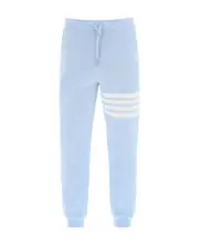 Thom Browne 4-Bar Drawstring Jogger Pants 3,4 light blue