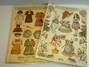 Antique Replica Embossed Cut-Out Paper Dolls Alice Wonderland Dolls & Costumes