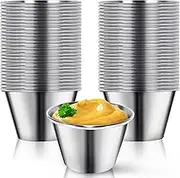 Artcome 55 Pack Stainless Steel Condiment Sauce Cups Great for Dipping and Portion Cups, 2.5 oz