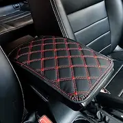 Cotree Car Armrest Cover for Vehicle SUV Truck Car,Universal Arm Rest Covering Car,PU Leather Auto Center Console Cover,Water proof Console Cushion Seat Box Cover,Interior Car Accessories (Black&Red)