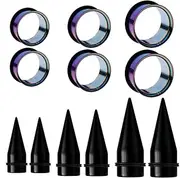 [So Scene] Ear stretching kit large acrylic tapers and steel o ring ear gauge plugs