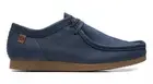 MENS CLARKS SHACRE II RUN CHUKKA SHOES BOOTS BLUE NAVY NUBUCK LEATHER WALLABEE