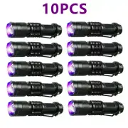 10PACK UV Ultra Violet LED Flashlight Blacklight Light 395 NM Inspection Lamp