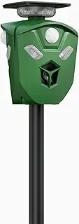 Ultrasonic Solar Powered Deer Repellent Device with PIR Motion Sensor and Strobe Lights 360° Cat Repellent Outdoor Equipped with Dual Charging Methods Outdoor Protection for Gardens, Yards, and Farms