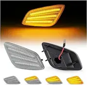 Turn Signal Lights for Jeep for Wrangler TJ Car Accessories 1997-2006 Canbus 2X Full Amber LED Front Bumper Side Marker Lights Turn Signal Blinker Lamp Turn Signal Lights(Dynamic Silver)