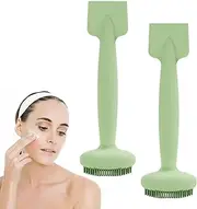 Facial Cleanser Brush - Dual Head Facial Scrubber Silicone Face Scrubber For Women,Waterproof Soft Facial Scrubber Skin Friendly Mud Film Brush For Manual Cleaning Buniq