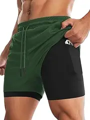 [Aolesy] Men's Gym Shorts with Liner - 5” Lightweight Running Shorts Mesh Workout Athletic Shorts with 5 Pockets