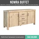 Buffet Solid Acacia Timber Frame Oak Chocolate 3 Drawers Strong Legs Nowra