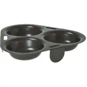 Avanti Carbon Steel Non-Stick 3 Cup Egg Poacher - Black