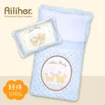 AILIHER 純棉兩用嬰兒抱被組+嬰兒枕 睡袋 嬰兒/兒童/嬰童/睡袋/寢具/棉被[加長型] 愛力兒專業優質棉用品