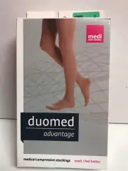 duomed Advantage Thigh w/ Beaded top Band Closed Toe Black Med. compression