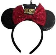 Class of 2025 Graduation Handmade red sequin bow Disney Mickey Minnie