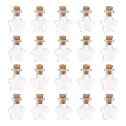 20pcs Mini Glass Bottles with Cork Pentacle Shape Wishing Bottle