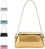 [NamcheBarwa] Women's Silver Purse Evening Bag Y2k Metallic Silver Purse Hobo Bag Leather Tote Handbag Satchel Bag Cute Party Bag Clutch Bags