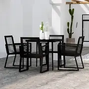 Patio Furniture Sets 5 Piece Garden Dining Set Black