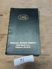 VINTAGE 1968 PEPSI-COLA BOTTLING CO Weekly Planner CEDAR RAPIDS IOWA