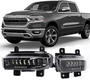 LED Bumper Fog Lights Plug & Play DOT Certificate Front Lamp For Dodge Ram 1500 2019-2021