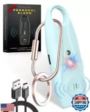Personal Safety Alarm, USB Rechargeable 130 dB Loud Siren with Double Strobe