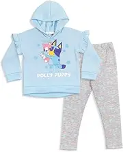 [Bluey] Girls Fleece Ruffle Pullover Hoodie & Leggings Set