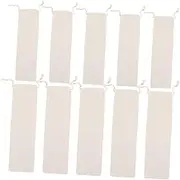 Mikinona 10Pcs Cotton and Linen Drawstring Storage Bags Portable Tableware Pouches for Cutlery Toothbrush and Straws Easy to Clean for Travel and Everyday Use