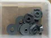 LEGO Parts - Dark Bluish Gray Tile, Round 2 x 2 w Open Stud - No 18674 - QTY 15