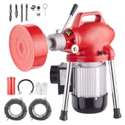 120FT Drain Cleaner Machine with 370W Motor & Sectional Snake Auger