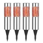 Solar Firework Light 4Pcs Solar Mosaic Lamp Ground Light Patio Stake Walkway Outdoor Garden Decor -Orange
