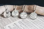 Elegant Scripture Faith Bible Verse Silver Pendant Necklace 2 Sizes Religious