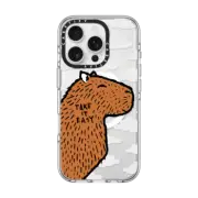 iPhone 16 Pro Impact Clear Case MagSafe Compatible Transparent Capybara Clouds "Take It Easy"