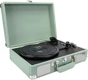 Vinyl Record Player,Portable Bluetooth Suitcase Phonograph, Turntable 33/45/78 RPM Vinyl Record Player with Stereo Speaker,Vintage Phonograph Record Player(Green)