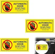 Wzenclave 3Pcs Automatic Door and Window Stickers Waterproof and Sunscreen Vinyl Stickers Automatic Door Do Not Touch Warning Stickers for Doors and Windows of Cars Taxis High-Speed Trains Airplanes