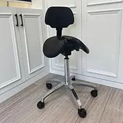 Professional Ergonomic Seat Stool with Backrest, Tilt and Height Adjustable with Lumbar Support, Ideal for Dentists, Nurses, Laboratory Technicians and Artists (Seat Height 52-70 cm)