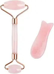 Facial Massage Roller Double Heads Jade roller Face Lift Hands Body Skin Relaxation Slimming Gua sha board Skin Care Tools-Pink Roller Fish