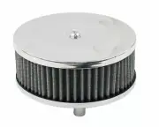 EMPI 9045 4" Tall/5-1/2 Round, Chrome Air Cleaner stock 2" Neck, w/GAUZE, Dune B