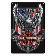 2x Tin Sign Rider For Life Harley-davidson Motor Cycle 300*200mm