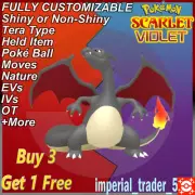 Pokémon Scarlet and Violet ✨ Shiny Charizard ✨ W/ Best 6IV Customizable