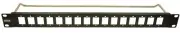 CLIFF ELECTRONIC COMPONENTS - 16 Port 1U Slim Panel with Cable Bar, Plain Holes