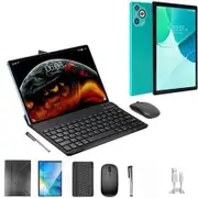 Android 13 Tablet 10.1 Inch Octa Core 8GB RAM 256GB ROM 12000mAh Battery HD Screen Keyboard Mouse Included Color Green