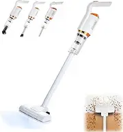 Blackenx Cordless Vacuum, Blackenx Multipurpose Cordless Vacuum Cleaner for Household and Car, 3 in 1 Handheld Vacuum and Mop for All Floor Type with 4 Nozzle (White)