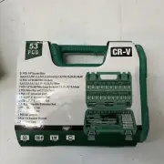 53pcs 1/4in Socket Set Ratchet Wrench Combo CR‑V Auto Repairing Tool Kit