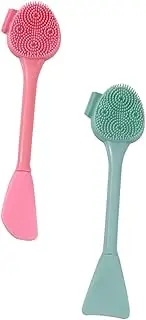 FOYTOKI 2pcs Silicone Face Brush for Makeup Removal Clay Mask Facial Cleansing Tool for Women