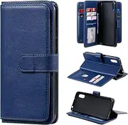 [TiHen] Compatible for Case Samsung Galaxy A14 5G, Wallet Case PU Leather Flip with 10 Card Slots, Magnetic Kickstand Cover+2X Temper Glass Screen Protector-Blue