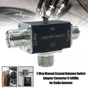 2 Way Manual Coaxial Antenna Switch Adapter Converter 100W for Radio Antenna