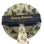 Tommy Bahama Christmas Salad Serving Set Bowl Utensils Holiday Gift Melamine New