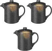 Set of 3 (Ta) Yasuragi Juji Baked Tightening (Large) 26.5 fl oz (750 cc) [7.7 x 4.5 x 6.7 inches (19.6 x 11.6 x 16.9 cm)] | Juitsugi Heat Resistant ABS Resin Heat Resistant Setomonohonpo