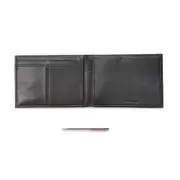 Van Heusen Men's Travel Wallet Folio Passport/Card Holder Case w/Pen Black