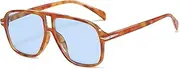 [YouthMall] Retro Aviator Sunglasses for Women Men Trendy Oversized Square Aviator Sun Glasses 70s Vintage Shades