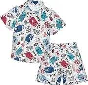 [Caihoyu] Big Boy Button Down Hawaiian Shirts and Shorts Set Toddler Kids Baby Boys Summer Clothing