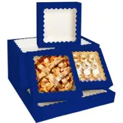 10pcs Deep Blue Pie Boxes 12x12x3 inches Easy Assemble Macaroon Cookie Boxes ...